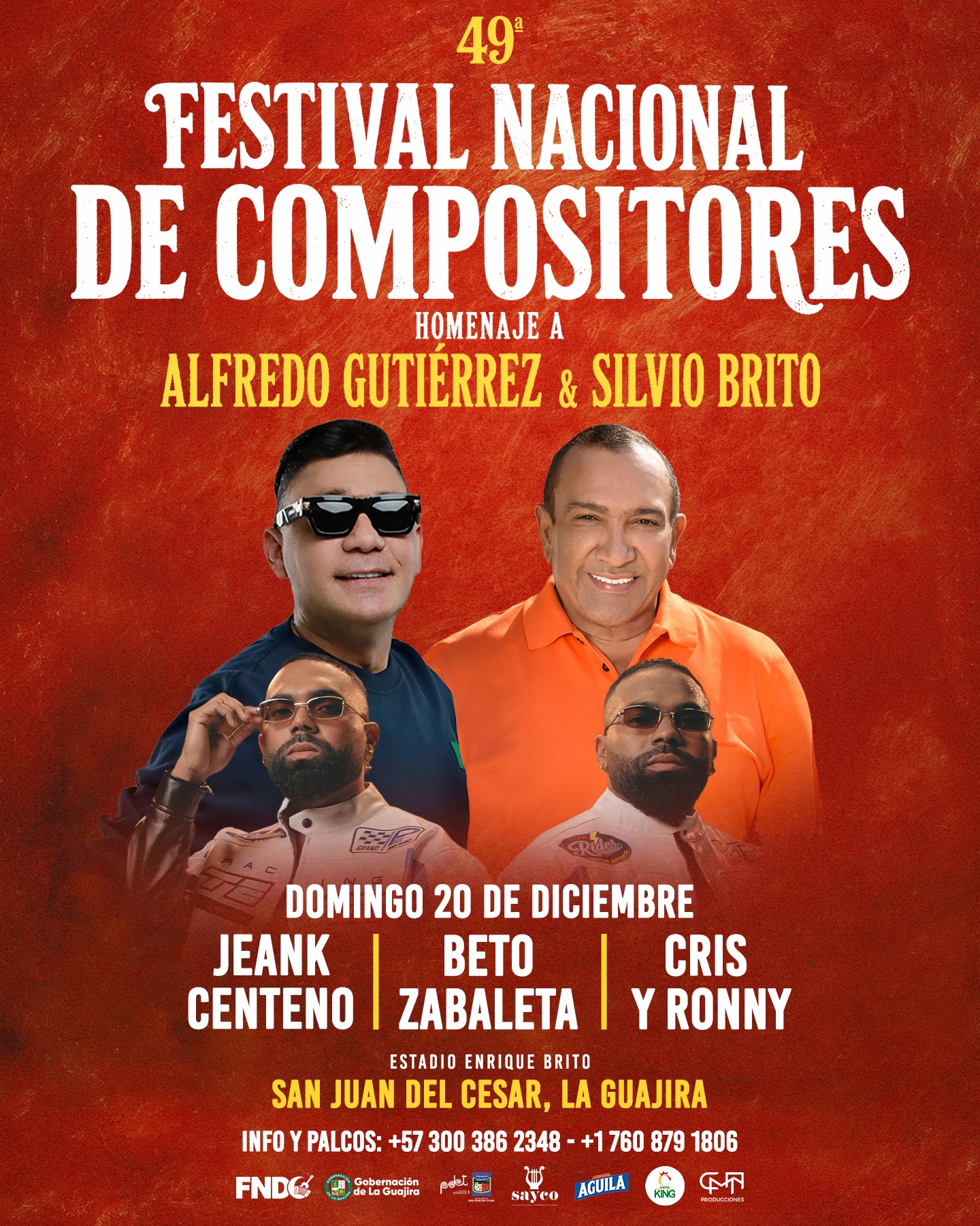 Programación oficial del domingo 20 de diciembre con Jean Carlos Centeno, Beto Zabaleta y Criss y Ronny